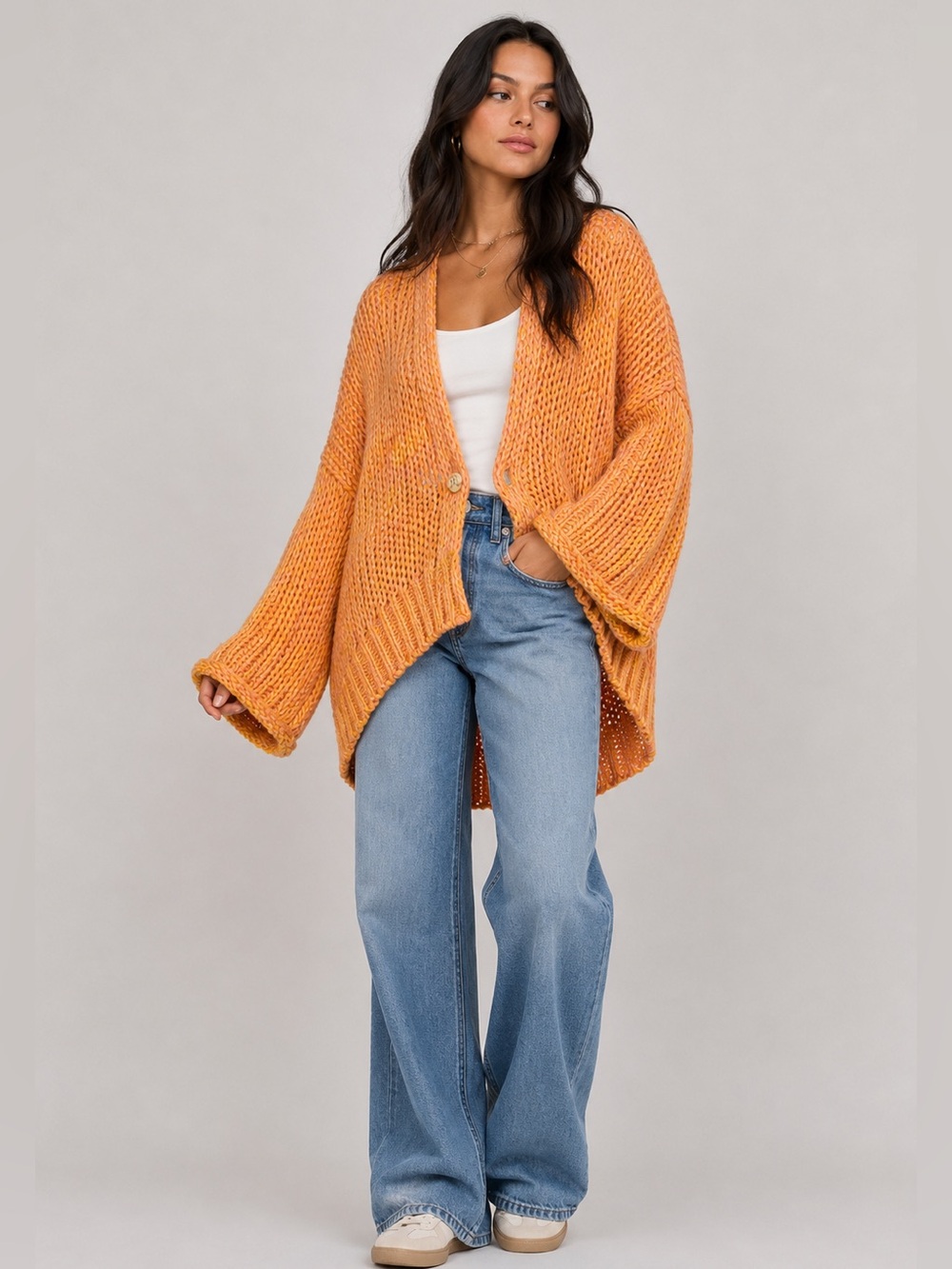 Free People Oversized Home Town Wool Alpaca Cardigan